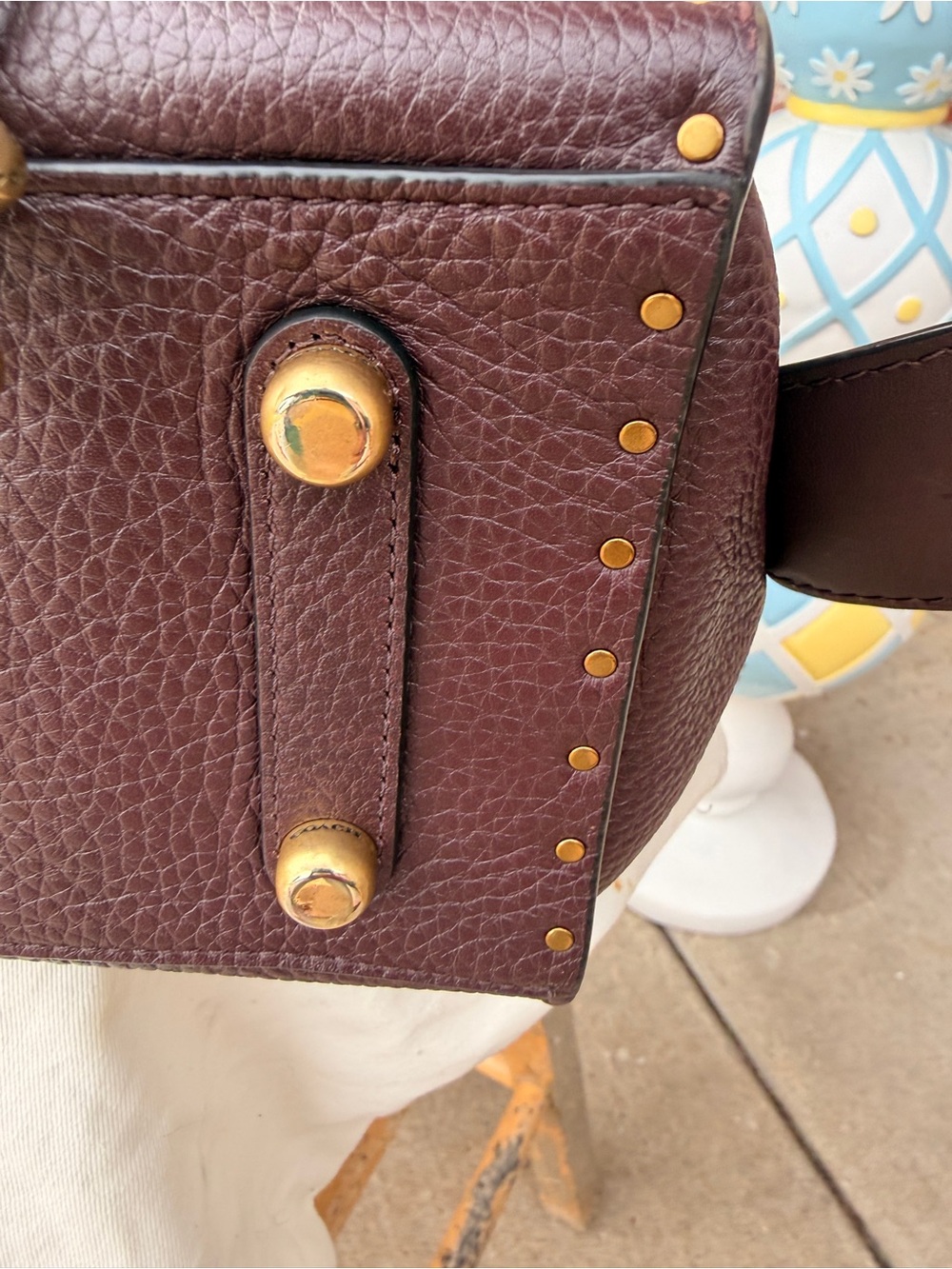 Coach 1941 Rogue with Tea Rose Rivets Oxblood Leather - Style #30456 - Picture 7 of 15